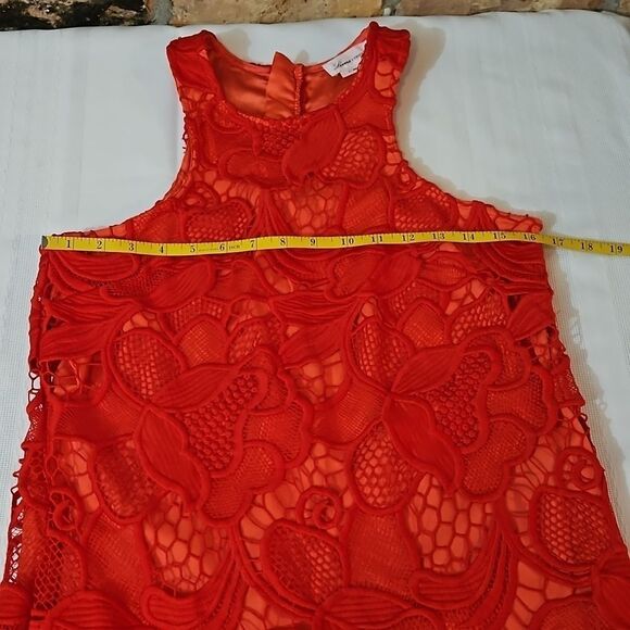 Lovers & Friends Caspian Red Lace sheath dress size Small - Picture 11 of 13